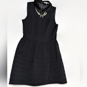 🖤 Classic Black Collared Fit & Flare Dress